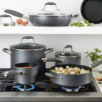 Anolon - 11 PC Advanced Home Hard Anodized Non-Stick Cookware Set Moonstone - 84631