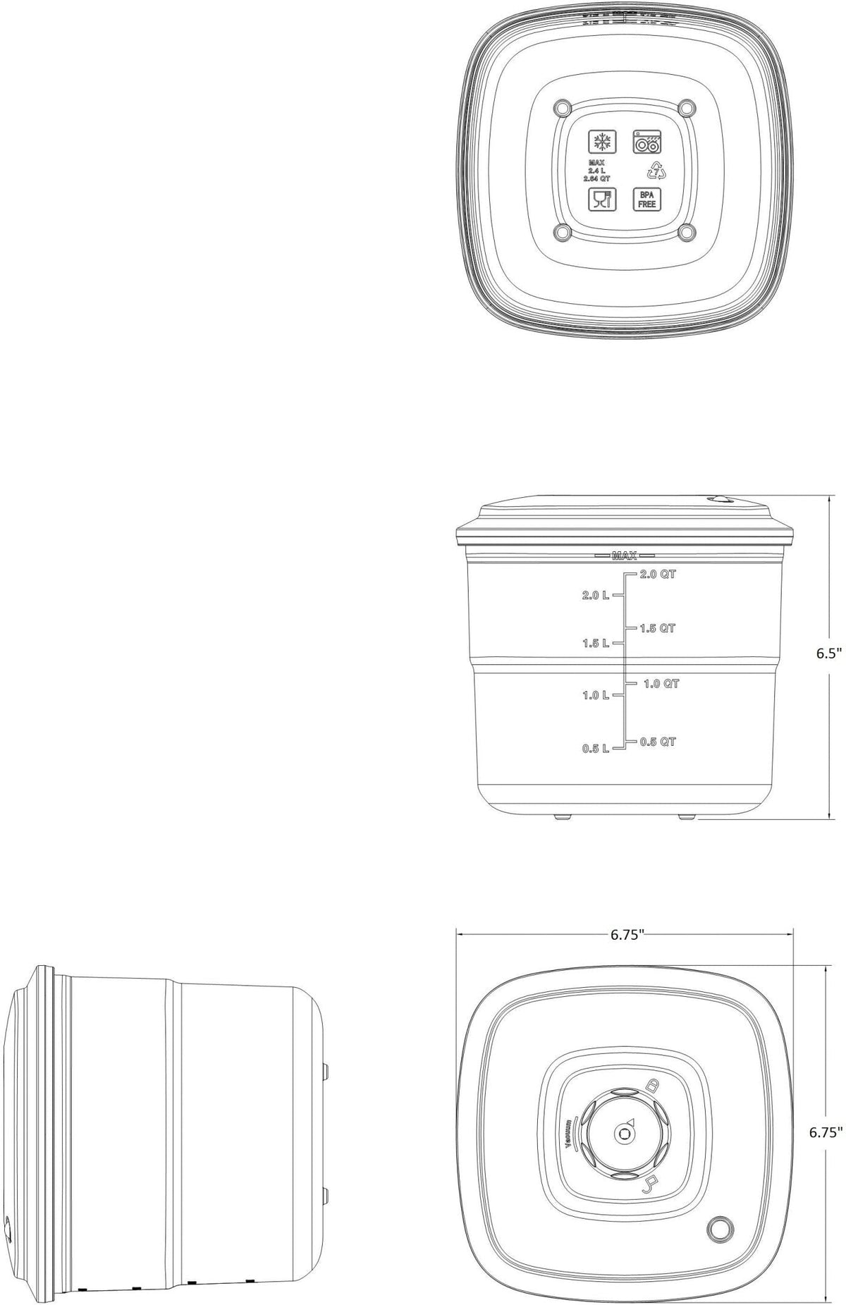 Atmovac - Domestic Vacuum Container Kit, Pack of 3 - ATV-DVCK