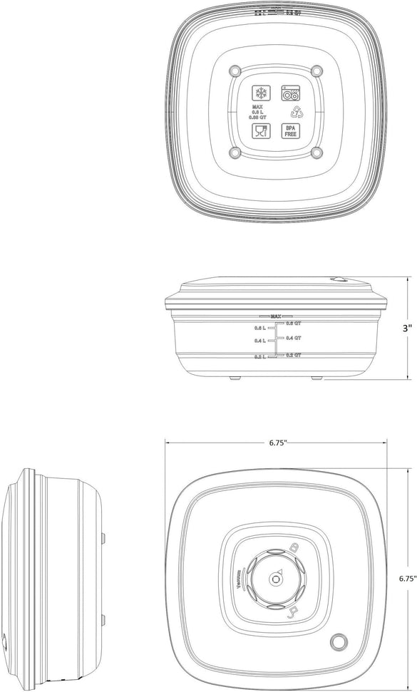 Atmovac - Domestic Vacuum Container Kit, Pack of 3 - ATV-DVCK