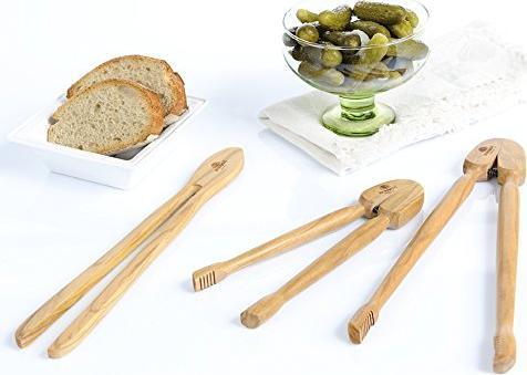 Berard - 10" Olivewood Tongs - 52175