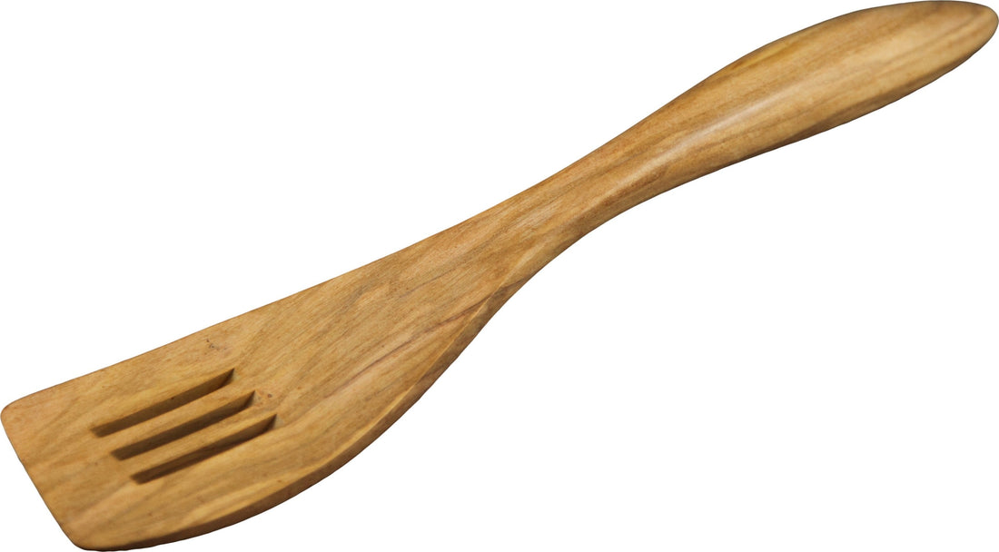 Berard - 12.5" Terra Olivewood Slotted Spatula - 66772