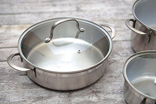 BergHOFF - 9.5" Bistro Double Handled Covered Deep Skillet - 4410026