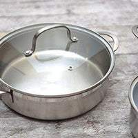 BergHOFF - 9.5" Bistro Double Handled Covered Deep Skillet - 4410026