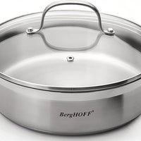 BergHOFF - 9.5" Bistro Double Handled Covered Deep Skillet - 4410026