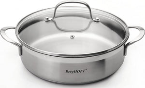 BergHOFF - 9.5" Bistro Double Handled Covered Deep Skillet - 4410026
