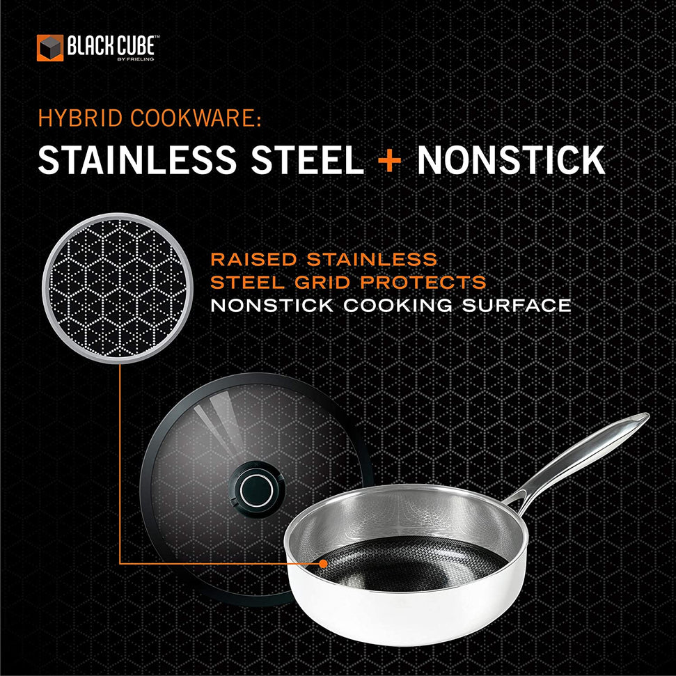 Black Cube Hybrid - 3 QT Nonstick Saute Pan With Lid - BC724 - DISCONTINUED
