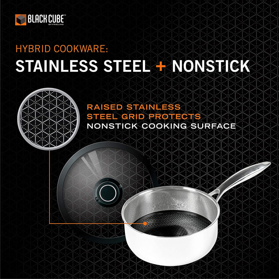Black Cube Hybrid - 8" Nonstick Sauce Pan With Lid - BC320 - DISCONTINUED