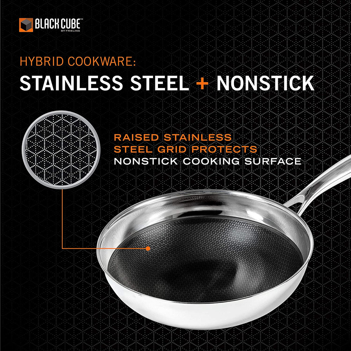 Black Cube Hybrid - 9.5" Nonstick Chef's Pan - BC224