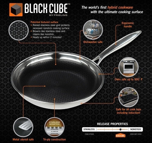 Black Cube Hybrid - 9.5" Nonstick Fry Pan - BC124
