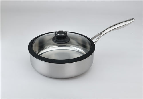 Black Cube Stainless - 3 QT Saute Pan With Lid - BCSS724