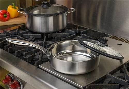 Black Cube Stainless - 3 QT Saute Pan With Lid - BCSS724