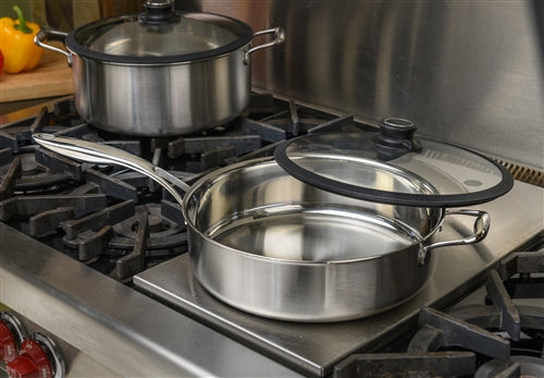Black Cube Stainless - 4.5 QT Saute Pan With Lid - BCSS728 - DISCONTINUED
