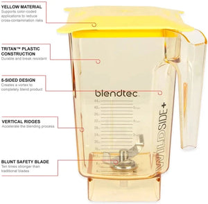 BlendTec - WildSide+ Jar with Hard Lid Yellow - 40-636-62 (6-10 WEEK DELIVERY)