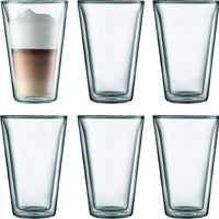 Bodum - Canteen 13.5 oz Glass Double Wall, Pack of 6 - 10110-10-12