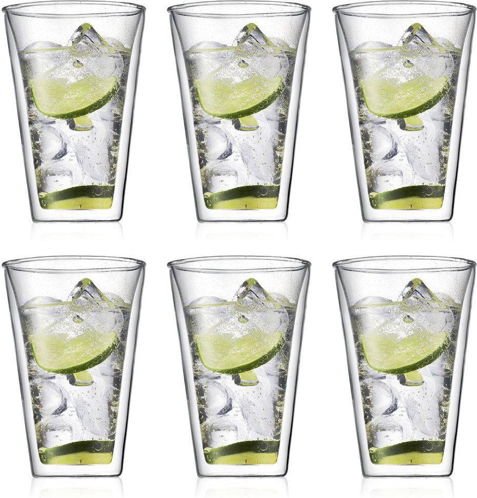 Bodum - Canteen 13.5 oz Glass Double Wall, Pack of 6 - 10110-10-12