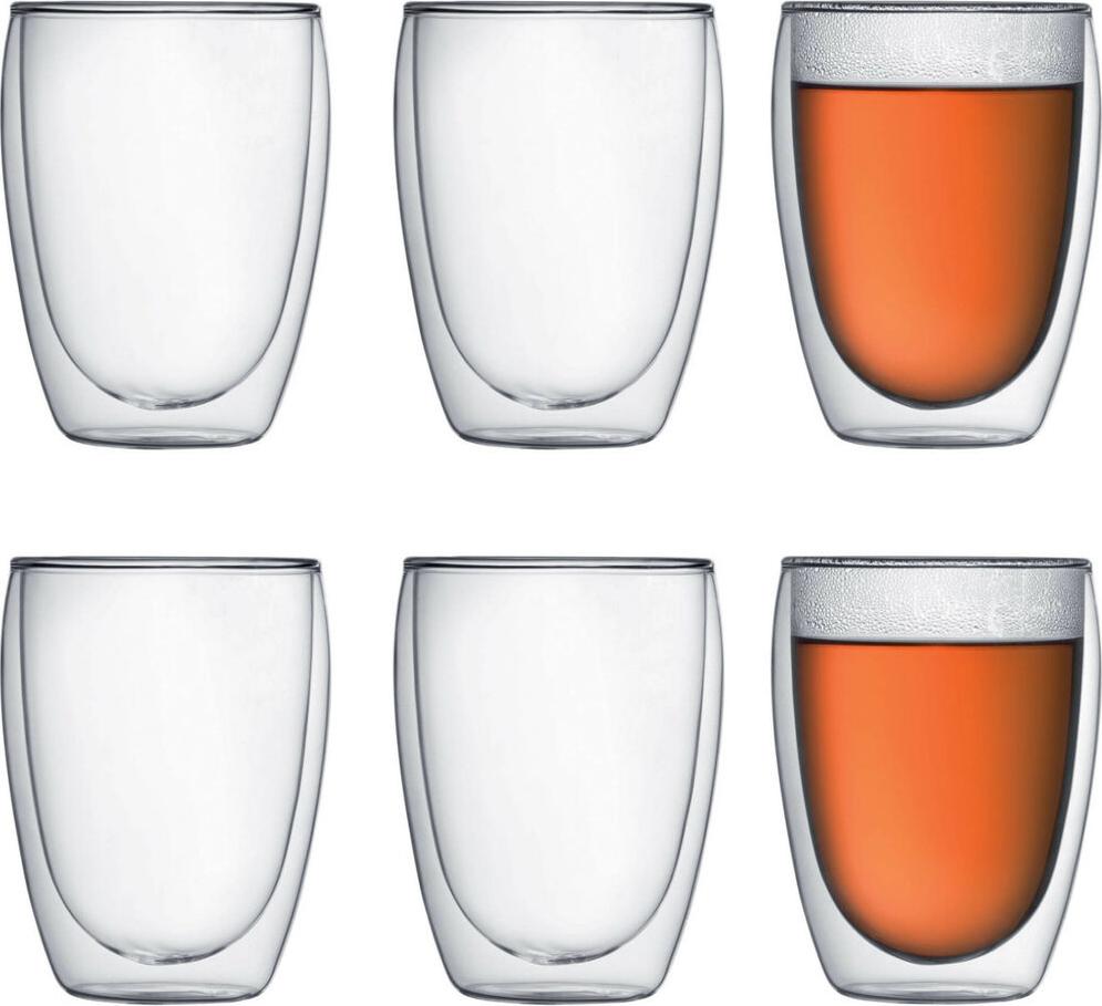 Bodum - Pavina 12 oz Glass Double Wall, Pack of 6 - 4559-10-12US