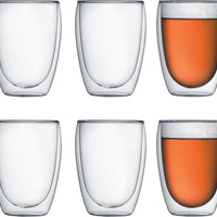 Bodum - Pavina 12 oz Glass Double Wall, Pack of 6 - 4559-10-12US