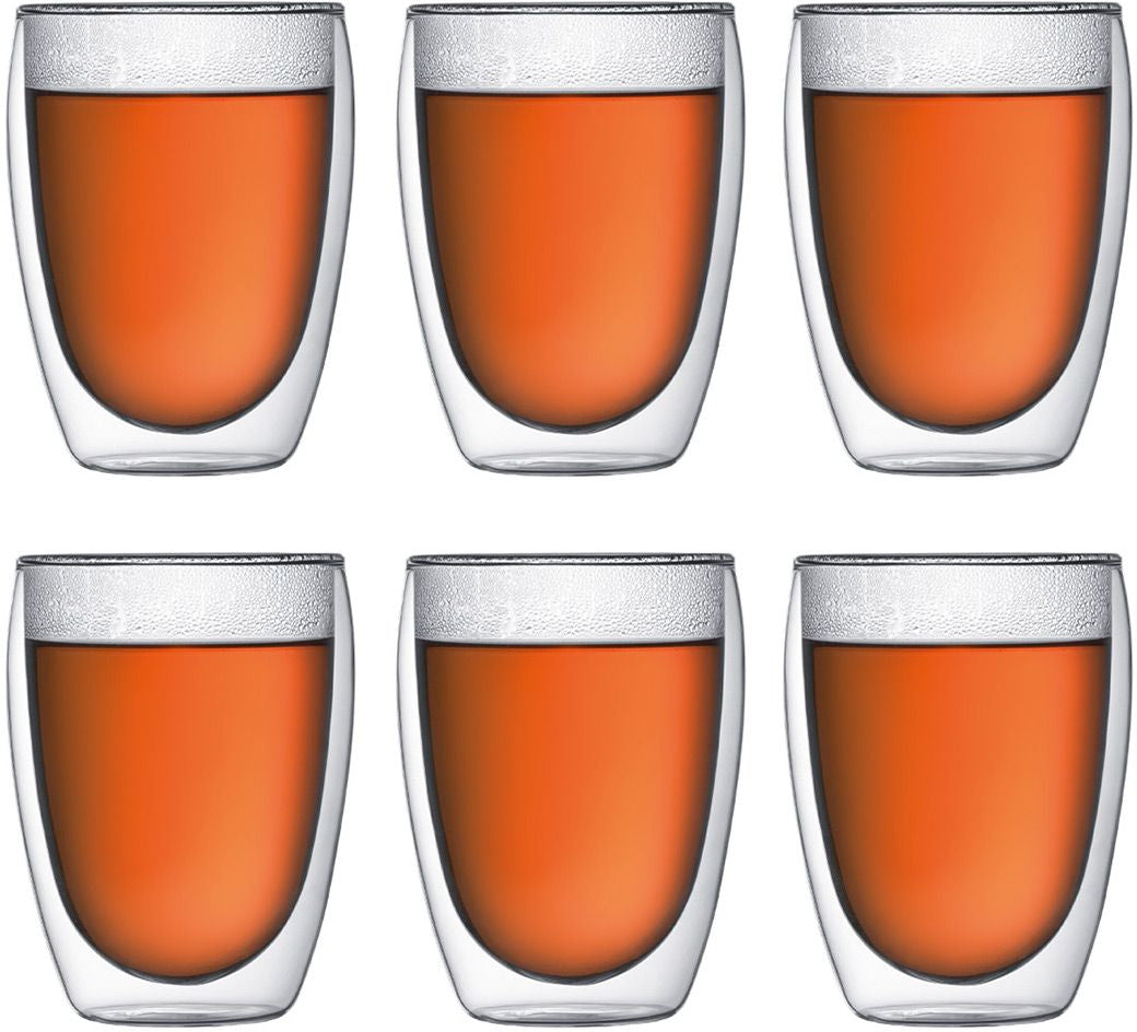 Bodum - Pavina 12 oz Glass Double Wall, Pack of 6 - 4559-10-12US