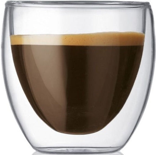 Bodum - Pavina 2.5 oz Glass Double Wall, Pack of 2 - 4557-10US4