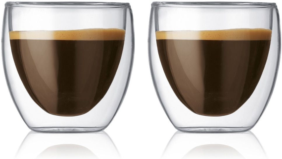 Bodum - Pavina 2.5 oz Glass Double Wall, Pack of 2 - 4557-10US4