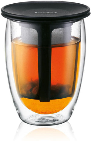 Bodum - Tea For One Double Wall Glass with Tea Strainer - K11153-01US