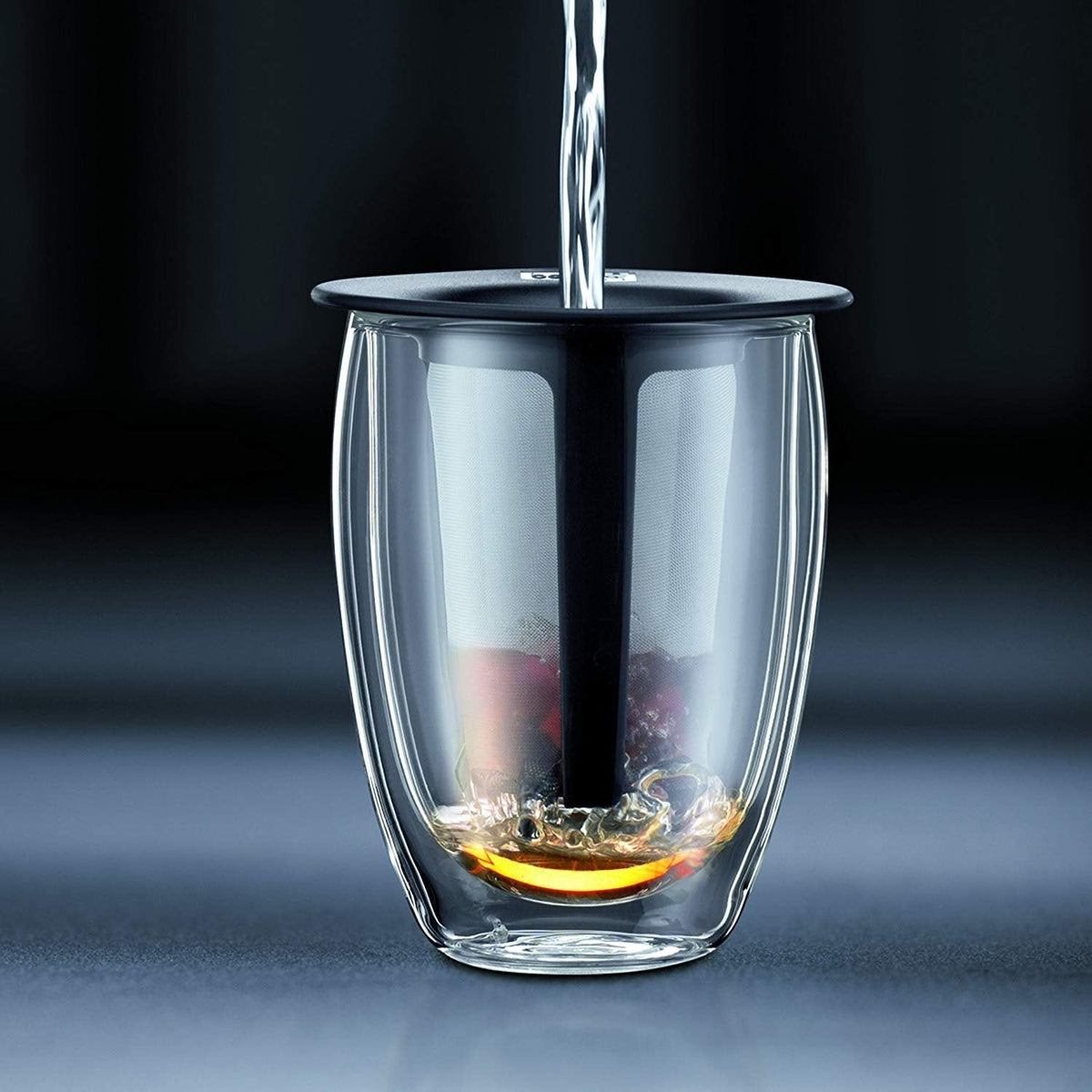 Bodum - Tea For One Double Wall Glass with Tea Strainer - K11153-01US