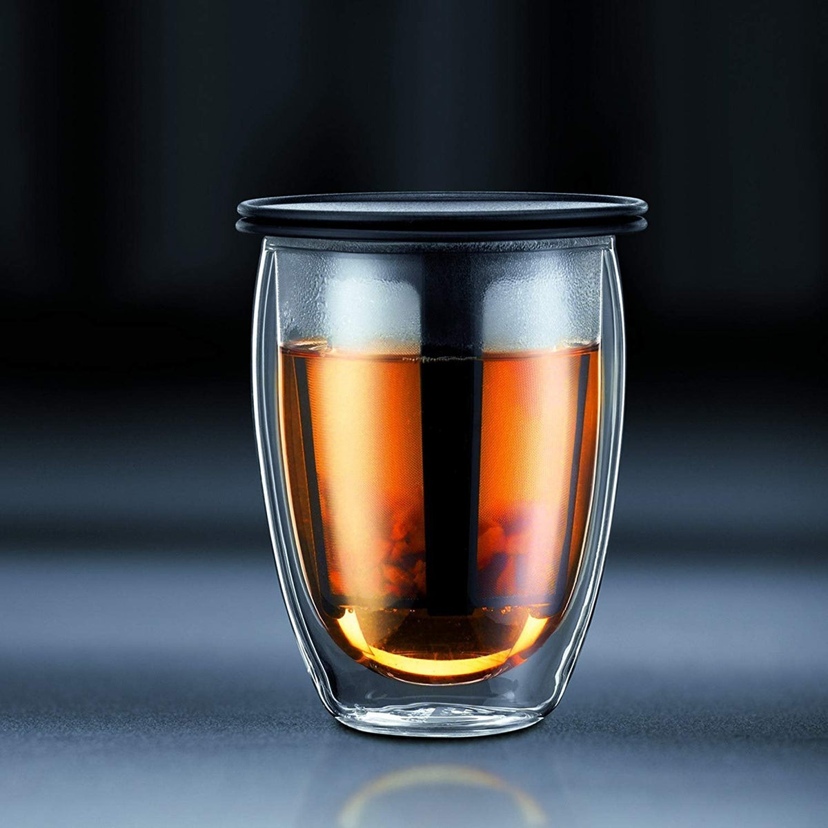 Bodum - Tea For One Double Wall Glass with Tea Strainer - K11153-01US