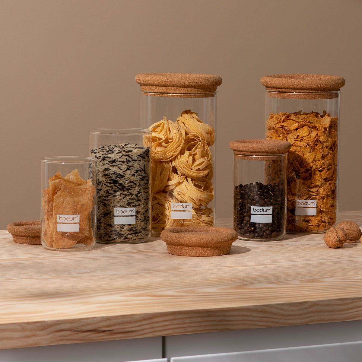 Bodum - Yohki 34 oz Storage Jar with Cork Lid - 8600-109-2