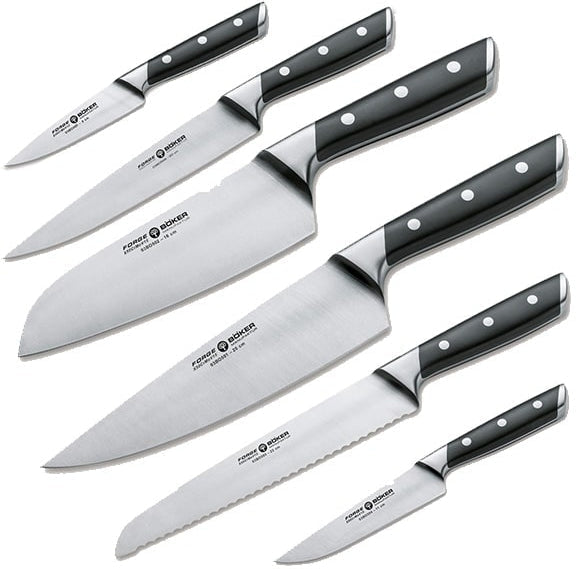 Boker - 6 Piece Forge 2.0 Knife Block Set Black - 03BO507SET