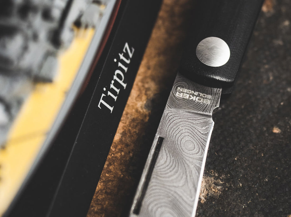 Boker - Barlow Prime Tirpitz-Damast Pocket Knife - 117942DAM