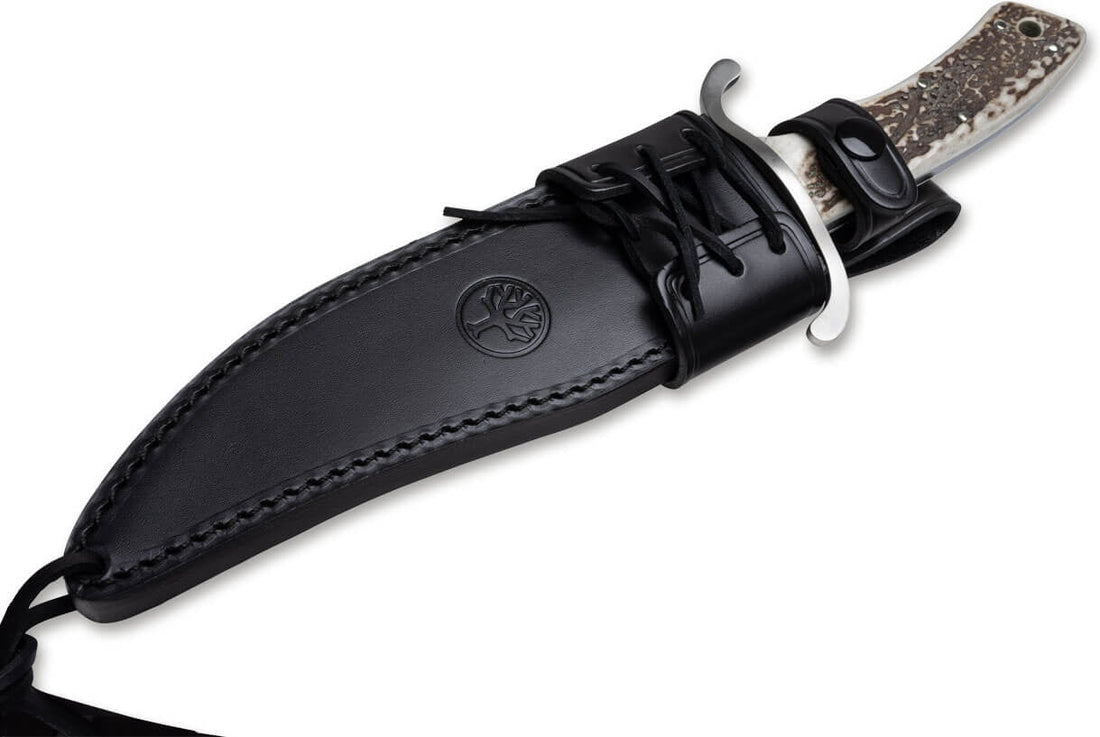 Boker - Bowie N690 Stag Fixed Blade Knife - 121547HH