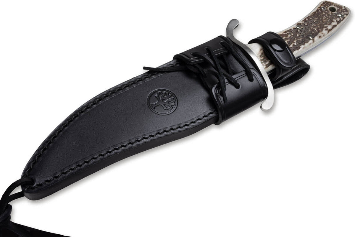 Boker - Bowie N690 Stag Fixed Blade Knife - 121547HH