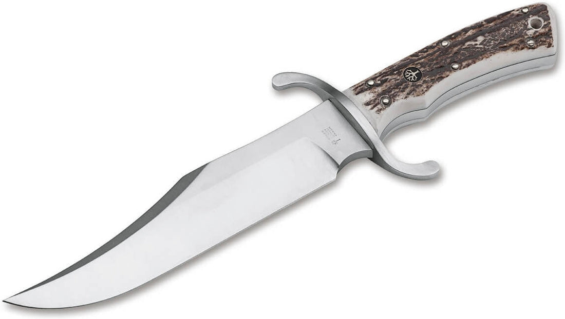 Boker - Bowie N690 Stag Fixed Blade Knife - 121547HH