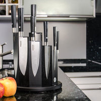 Boker - Damascus Black 7 Piece Knife Set with Knife Block - 130425SET - DISCONTINUED