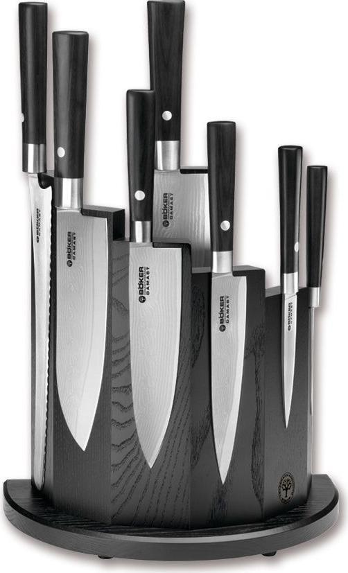 Boker - Damascus Black 7 Piece Knife Set with Knife Block - 130425SET - DISCONTINUED