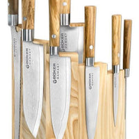 Boker - Damascus Olive 7 Piece Knife Set with Knife Block - 130445SET