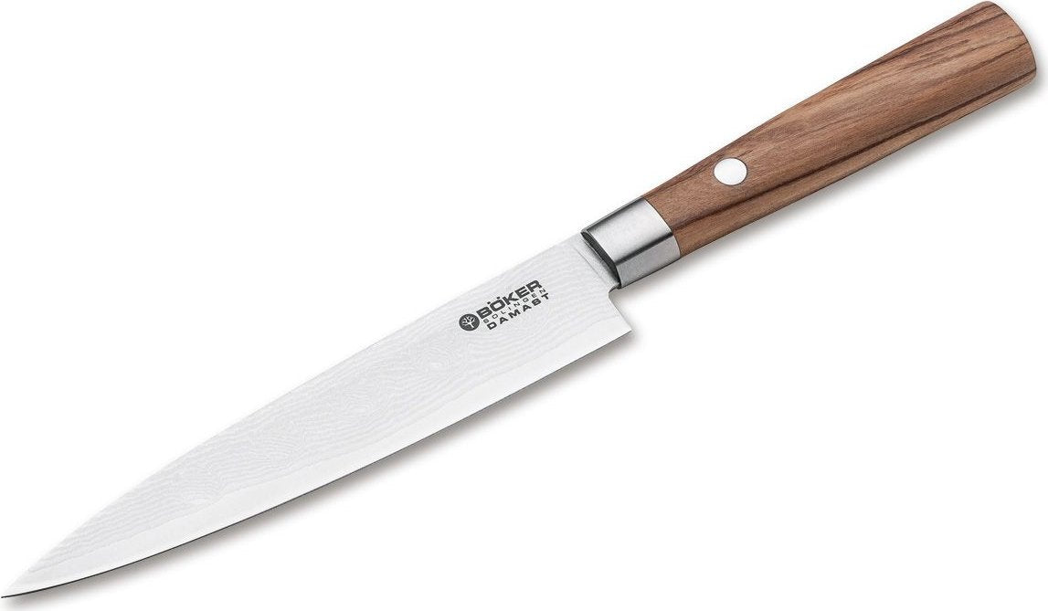 Boker - Damascus Olive Utility Knife - 130434DAM