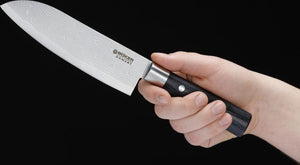 Boker - Damascus Santoku Knife Black - 130417DAM