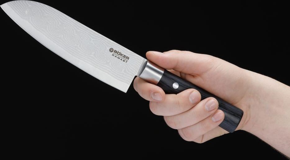 Boker - Damascus Santoku Knife Black - 130417DAM - DISCONTINUED