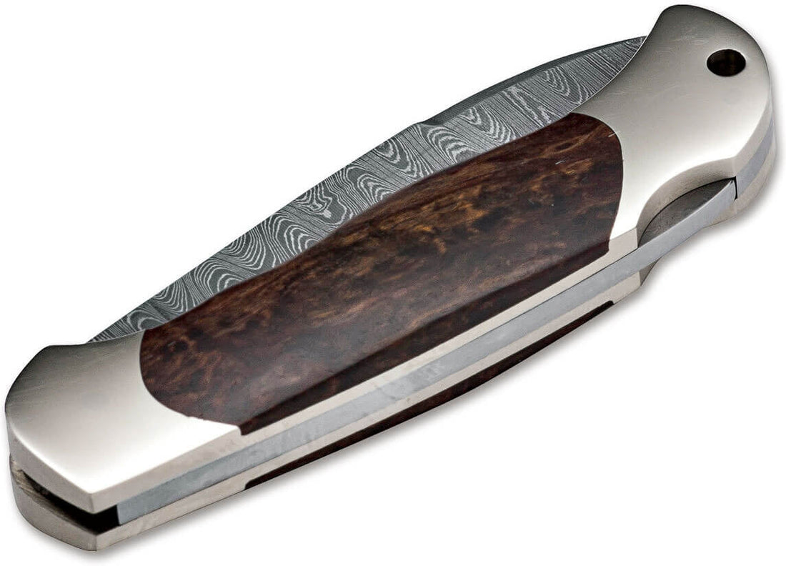 Boker - Junior Scout Spearpoint Curly Birch Damast Pocket Knife - 111920DAM