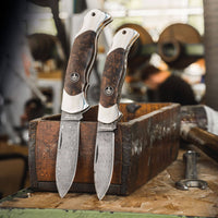 Boker - Junior Scout Spearpoint Curly Birch Damast Pocket Knife - 111920DAM