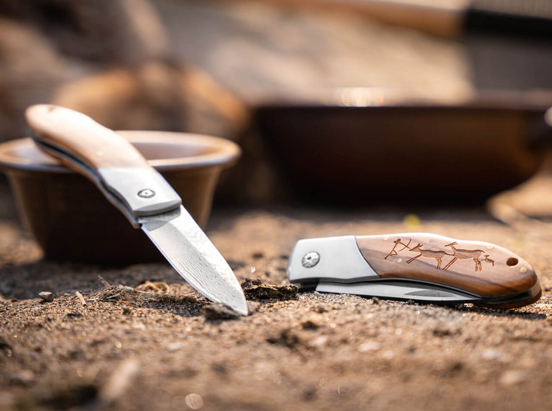 Boker - Magnum Caveman Damascus Pocket Knife - 01RY818DAM