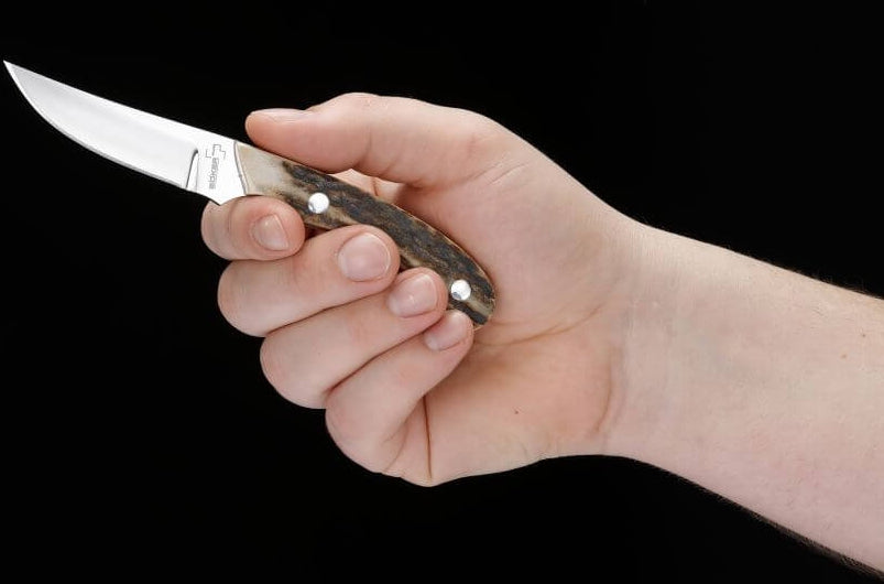 Boker - Plus Stag Cross Draw Fixed Blade Knife - 02BO515