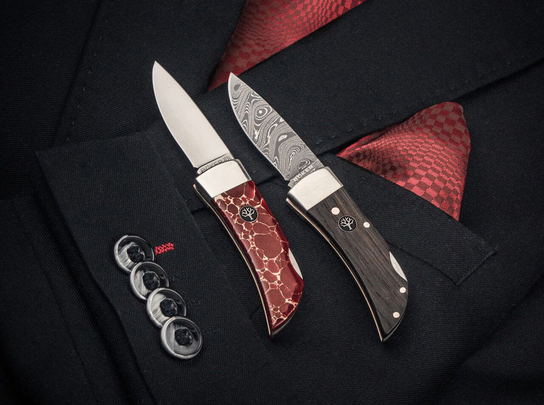 Boker - Pocket Bog Oak Damast Pocket Knife - 111108DAM