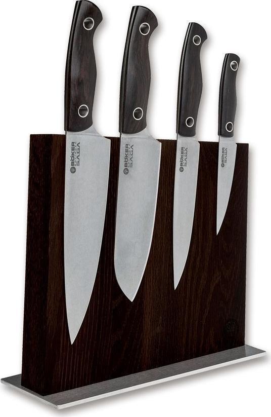 Boker - Saga 4 Piece Knife Set with Grenadilla Wood Handles & Knife Block - 130369SET - DISCONTINUED
