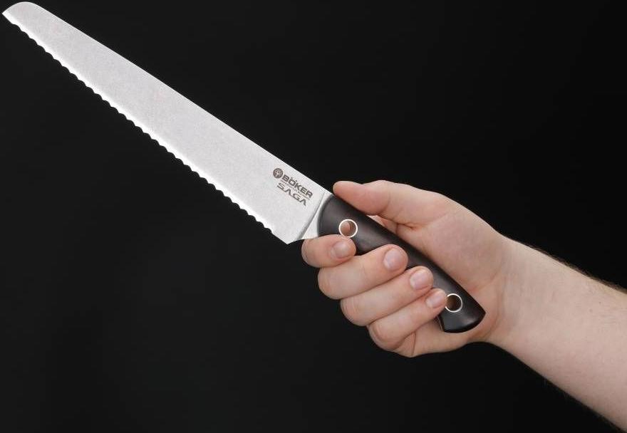 Boker - Saga Bread Knife with Grenadilla Wood Handle - 130381 - DISCONTINUED