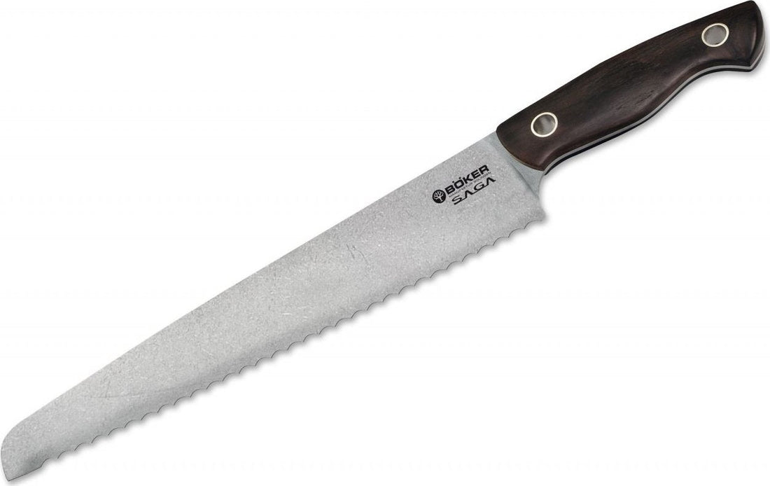 Boker - Saga Bread Knife with Grenadilla Wood Handle - 130381 - DISCONTINUED