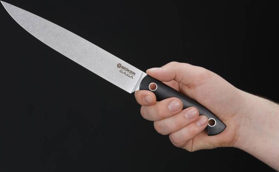 Boker - Saga Carving Knife with Grenadilla Wood Handle - 130380 - DISCONTINUED