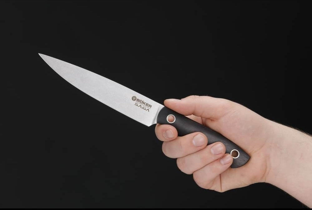 Boker - Saga Utility Knife with Grenadilla Wood Handle - 130365 - DISCONTINUED