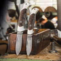 Boker - Scout Spearpoint Curly Birch Damast Pocket Knife - 112202DAM